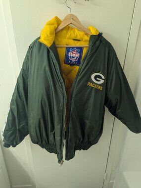 Vintage 90s NFL Game Day Packers Reversible Puffer